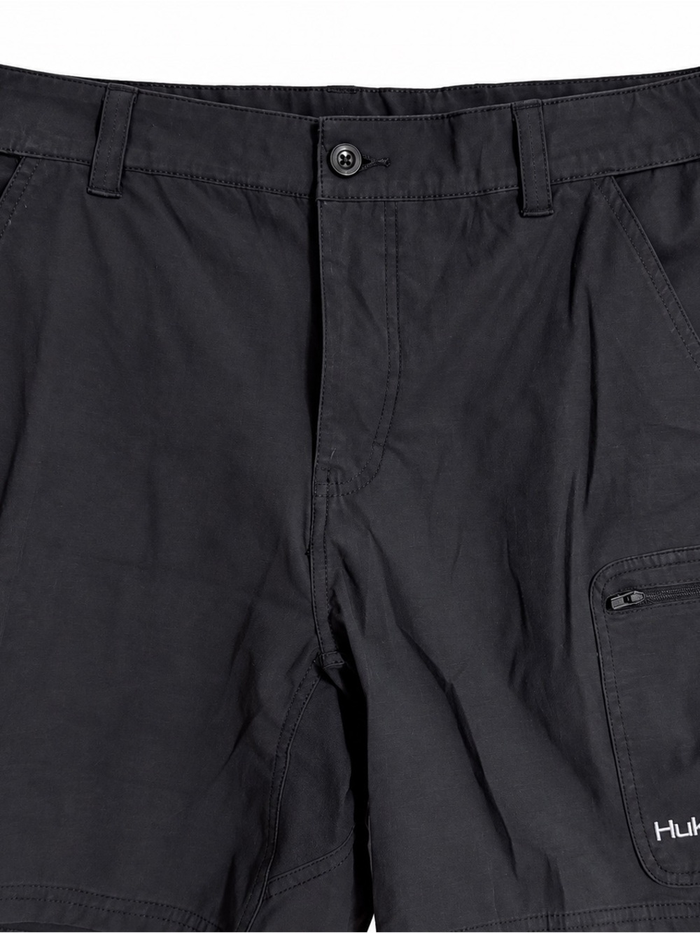 Huk Black Men's Cargo Shorts with Zip Pocket - Picture 4 of 5